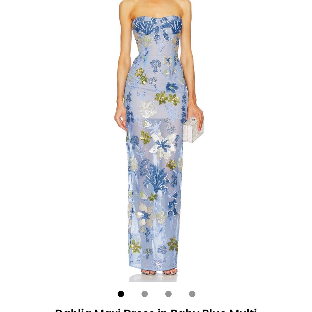 Dahlia Maxi Dress in Baby Blue Multi